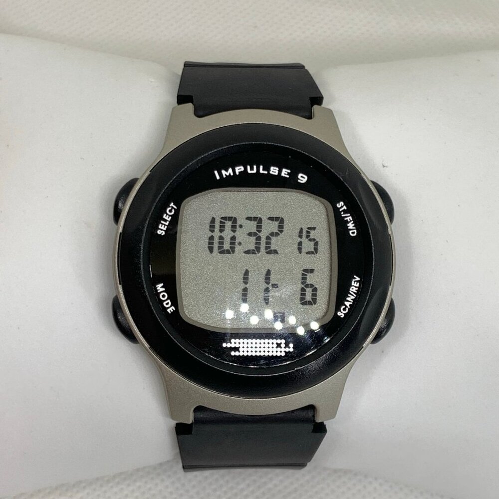 Vintage Impulse 9 digital sports watch black gray tone 42mm 20MWR running